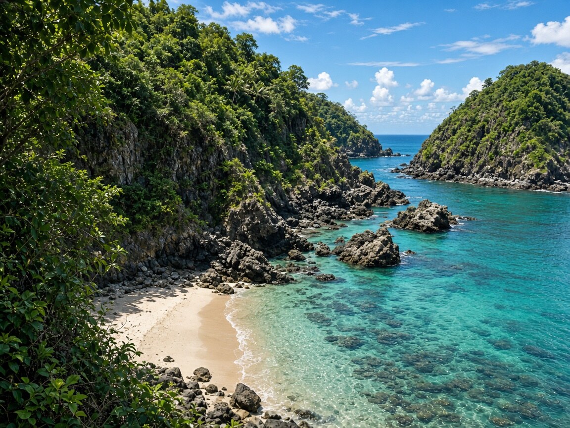 Playa Petra rocky tropical cove